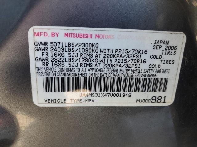 Photo 10 from auction – 2007 MITSUBISHI OUTLANDER with VIN JA4MS31X47U001948