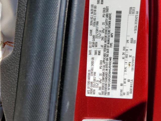 Photo 10 from auction – 2017 FORD ESCAPE SE with VIN 1FMCU0GD9HUE65340