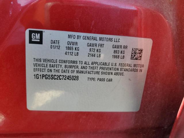 Photo 10 from auction – 2012 CHEVROLET CRUZE LT with VIN 1G1PG5SC2C7245028