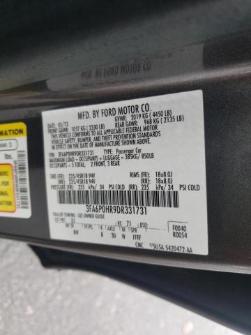 Photo 10 from auction – 2013 FORD FUSION SE with VIN 3FA6P0HR9DR331731