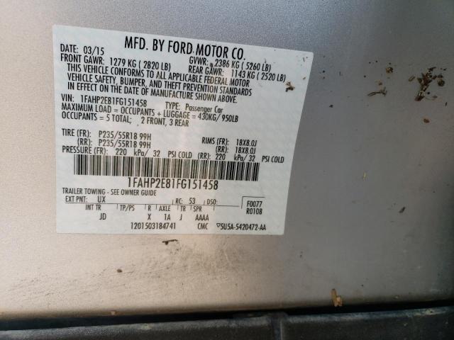 Photo 10 from auction – 2015 FORD TAURUS SEL with VIN 1FAHP2E81FG151458