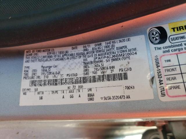 Photo 10 from auction – 2011 FORD FIESTA SEL with VIN 3FADP4CJ6BM210004