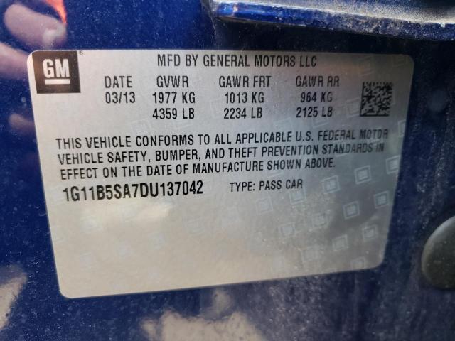 Photo 10 from auction – 2013 CHEVROLET MALIBU LS with VIN 1G11B5SA7DU137042