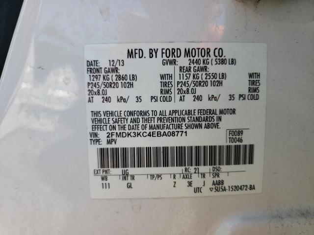 Photo 10 from auction – 2014 FORD EDGE LIMIT with VIN 2FMDK3KC4EBA08771