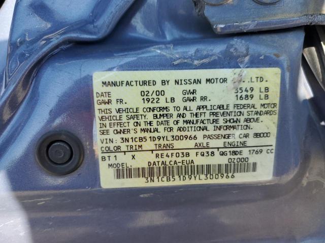 Photo 10 from auction – 2000 NISSAN SENTRA BAS with VIN 3N1CB51D9YL300966