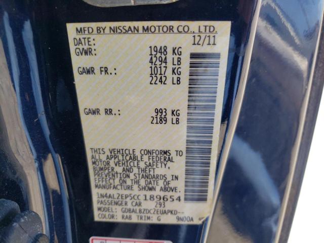 Photo 10 from auction – 2012 NISSAN ALTIMA S with VIN 1N4AL2EP5CC189654