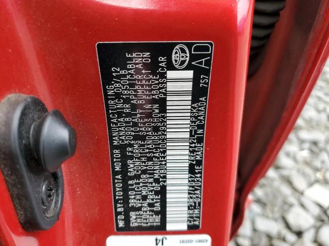 Photo 10 from auction – 2013 TOYOTA COROLLA BA with VIN 2T1BU4EE1DC929523