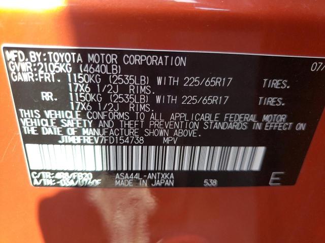 Photo 10 from auction – 2015 TOYOTA RAV4 LE with VIN JTMBFREV7FD154738