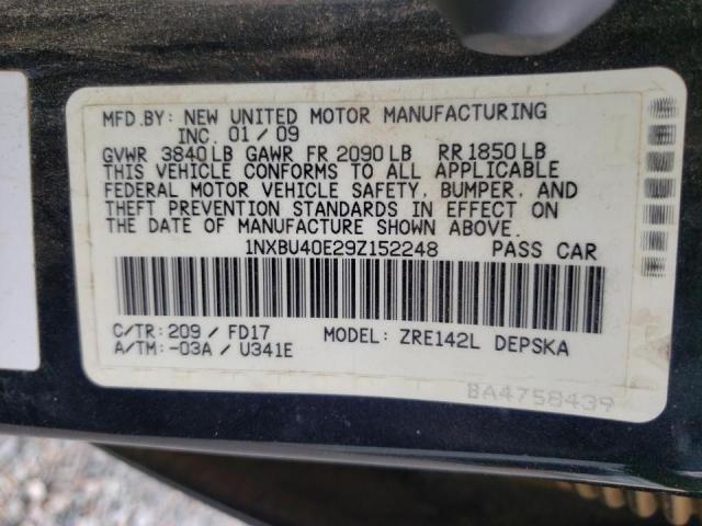 Photo 10 from auction – 2009 TOYOTA COROLLA BA with VIN 1NXBU40E29Z152248