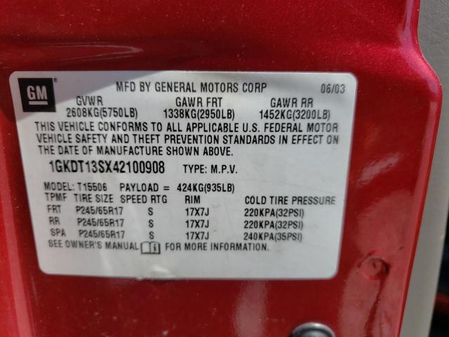 Фото 10 с аукциона – 2004 GMC ENVOY с VIN 1GKDT13SX42100908