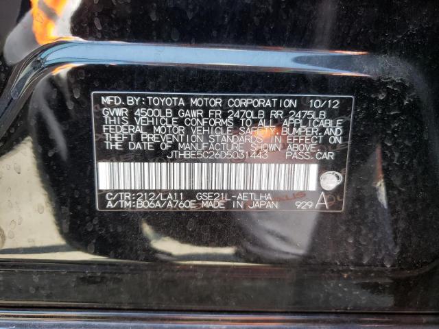 Photo 10 from auction – 2013 LEXUS IS 350 with VIN JTHBE5C26D5031443