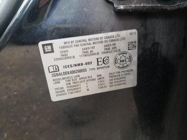 Photo 10 from auction – 2013 CHEVROLET EQUINOX LT with VIN 2GNALDEK4D6288655