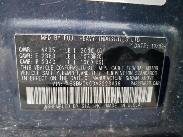 Photo 10 from auction – 2010 SUBARU LEGACY 2.5 with VIN 4S3BMCK63A3223438