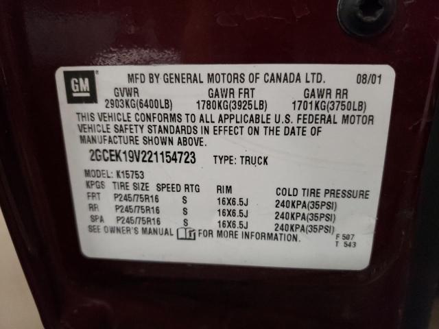 Photo 10 from auction – 2002 CHEVROLET SILVERADO with VIN 2GCEK19V221154723