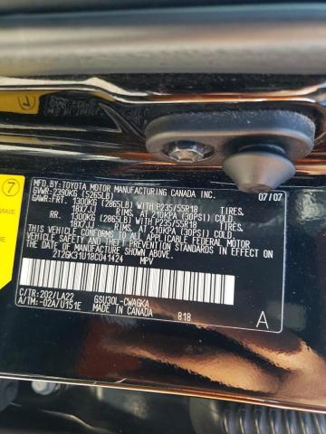 Photo 10 from auction – 2008 LEXUS RX 350 with VIN 2T2GK31U18C041424