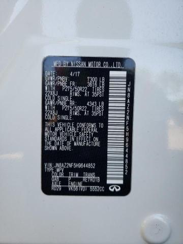 Photo 10 from auction – 2017 INFINITI QX80 BASE with VIN JN8AZ2NF5H9644852