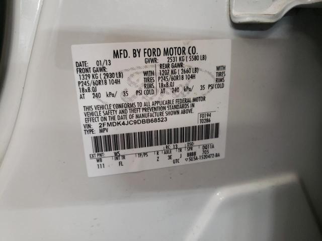 Photo 10 from auction – 2013 FORD EDGE SEL with VIN 2FMDK4JC9DBB68523