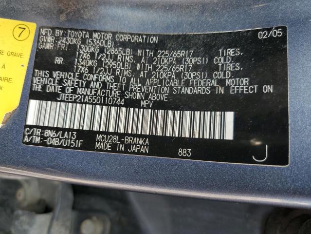 Photo 10 from auction – 2005 TOYOTA HIGHLANDER with VIN JTEEP21A550110744