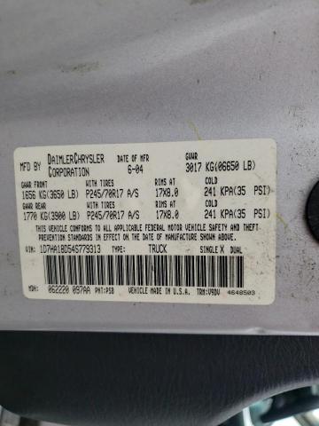Photo 10 from auction – 2004 DODGE RAM 1500 S with VIN 1D7HA18D54S779313