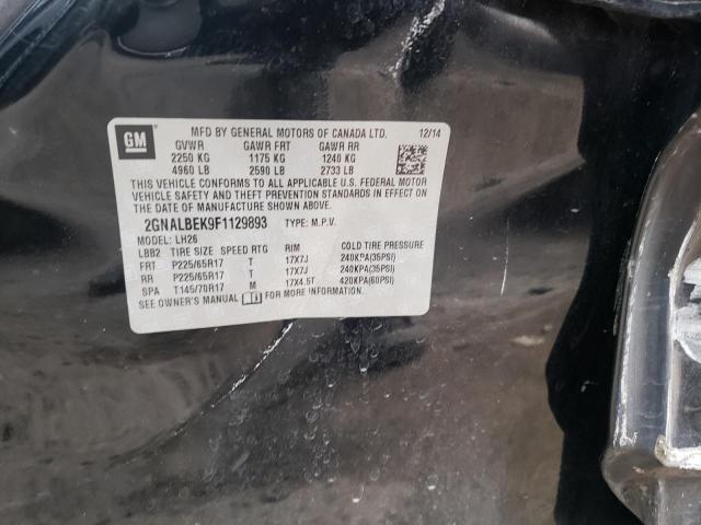 Photo 10 from auction – 2015 CHEVROLET EQUINOX LT with VIN 2GNALBEK9F1129893