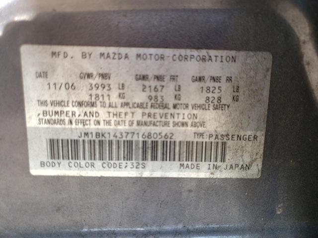 Photo 10 from auction – 2007 MAZDA 3 HATCHBAC with VIN JM1BK143771680562