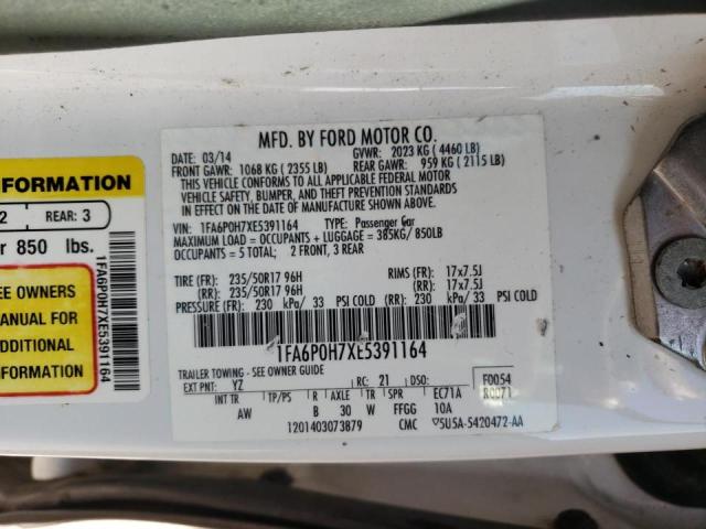 Photo 10 from auction – 2014 FORD FUSION SE with VIN 1FA6P0H7XE5391164