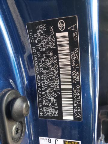 Photo 10 from auction – 2011 TOYOTA PRIUS with VIN JTDKN3DU7B0320878