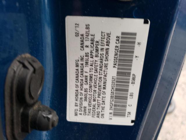 Photo 10 from auction – 2012 HONDA CIVIC LX with VIN 2HGFG3B5XCH532521