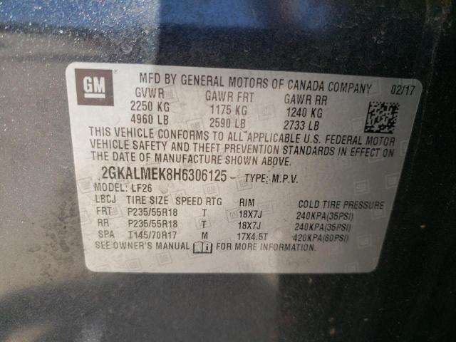 Photo 10 from auction – 2017 GMC TERRAIN SL with VIN 2GKALMEK8H6306125