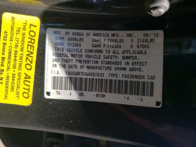Photo 10 from auction – 2010 ACURA TL with VIN 19UUA8F53AA021633