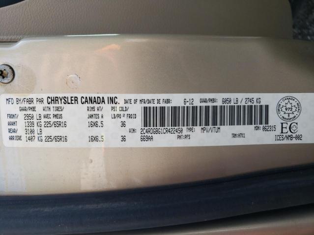 Photo 10 from auction – 2012 DODGE GRAND CARA with VIN 2C4RDGBG1CR422450