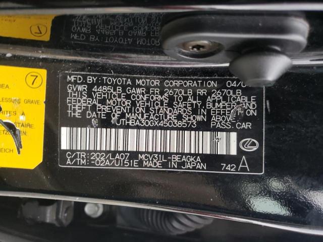 Photo 10 from auction – 2004 LEXUS ES 330 with VIN JTHBA30GX45038573