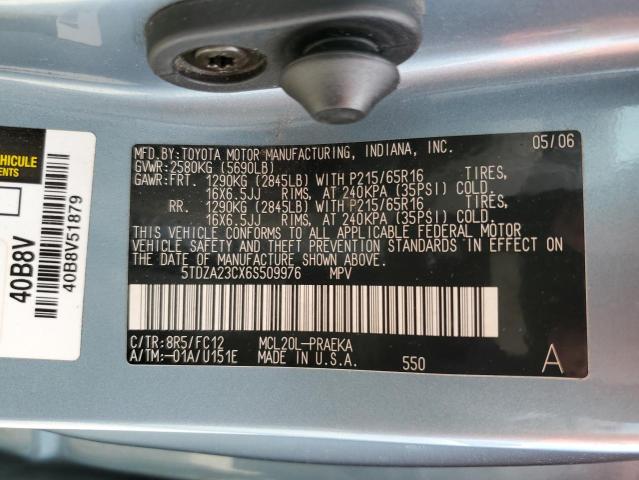 Photo 10 from auction – 2006 TOYOTA SIENNA CE with VIN 5TDZA23CX6S509976