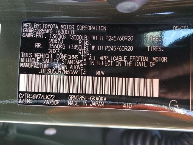 Photo 10 from auction – 2022 TOYOTA 4RUNNER SR with VIN JTESU5JR7N6069114