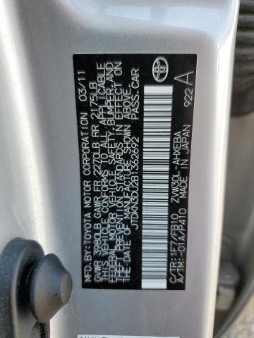 Photo 10 from auction – 2011 TOYOTA PRIUS with VIN JTDKN3DU2B1362692