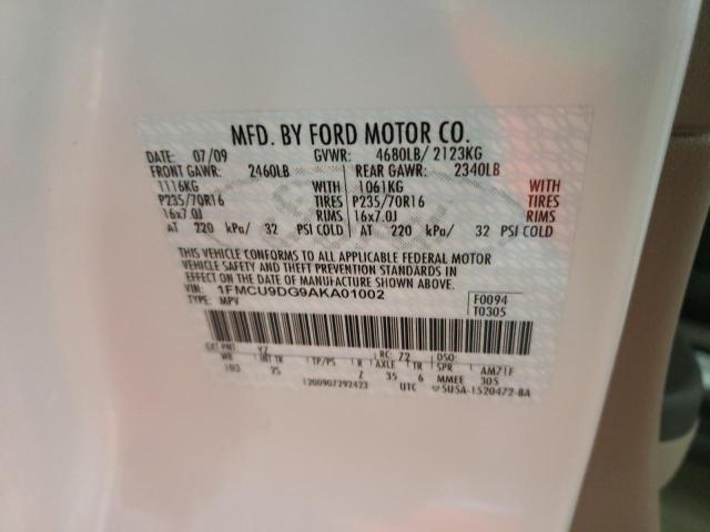 Photo 10 from auction – 2010 FORD ESCAPE XLT with VIN 1FMCU9DG9AKA01002