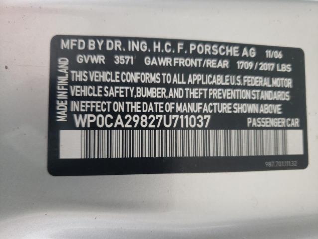 Photo 10 from auction – 2007 PORSCHE BOXSTER with VIN WP0CA29827U711037