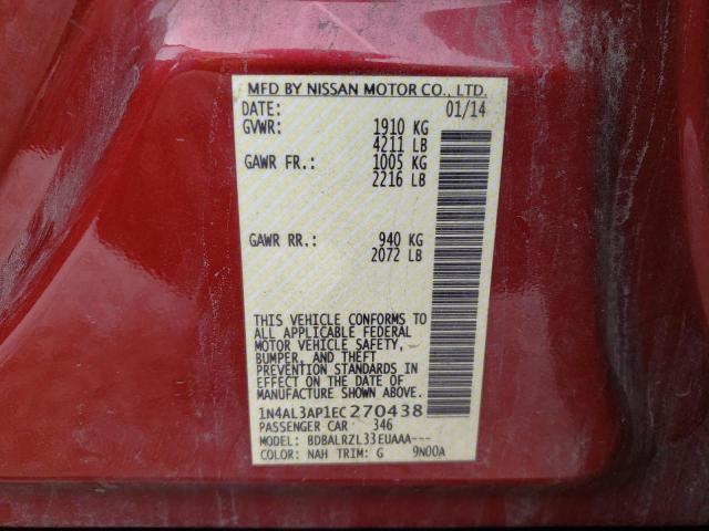 Photo 10 from auction – 2014 NISSAN ALTIMA 2.5 with VIN 1N4AL3AP1EC270438