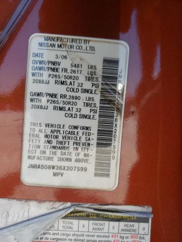 Photo 10 from auction – 2006 INFINITI FX35 with VIN JNRAS08W36X207599