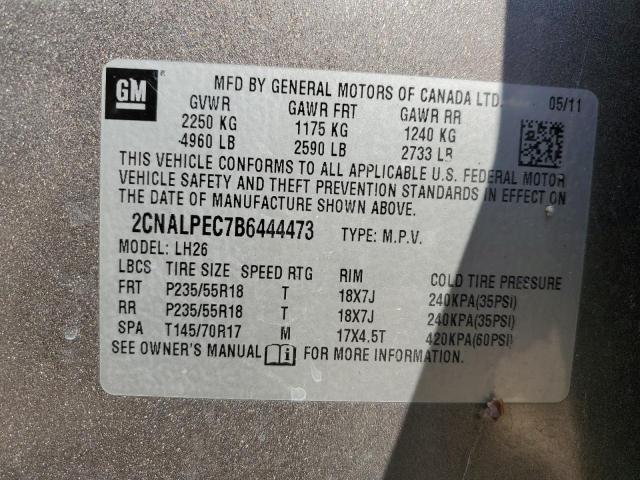 Photo 10 from auction – 2011 CHEVROLET EQUINOX LT with VIN 2CNALPEC7B6444473