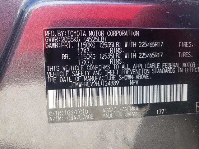 Photo 10 from auction – 2017 TOYOTA RAV4 XLE with VIN JTMWFREV2HJ124889