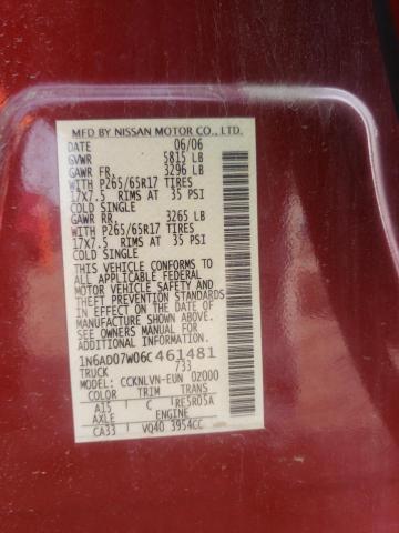 Photo 10 from auction – 2006 NISSAN FRONTIER C with VIN 1N6AD07W06C461481