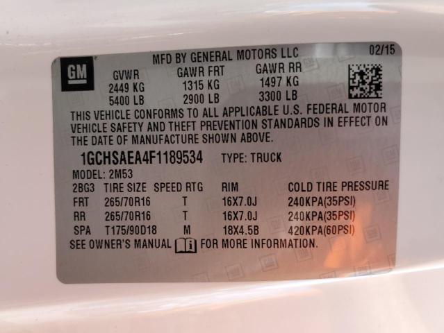 Photo 10 from auction – 2015 CHEVROLET COLORADO with VIN 1GCHSAEA4F1189534