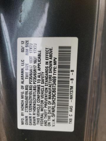 Photo 10 from auction – 2012 HONDA ODYSSEY LX with VIN 5FNRL5H29CB073469