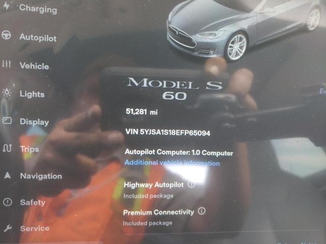Photo 8 from auction – 2014 TESLA MODEL S with VIN 5YJSA1S18EFP65094