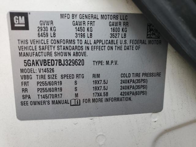 Photo 10 from auction – 2011 BUICK ENCLAVE CX with VIN 5GAKVBED7BJ329620