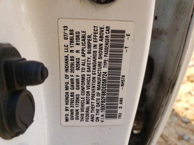 Photo 10 from auction – 2013 HONDA CIVIC EX with VIN 19XFB2F88DE058724