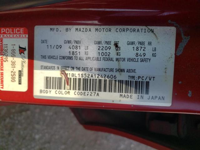 Photo 10 from auction – 2010 MAZDA 3 S with VIN JM1BL1S52A1242606