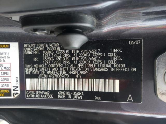 Photo 10 from auction – 2007 TOYOTA 4RUNNER SR with VIN JTEZU14R278089670