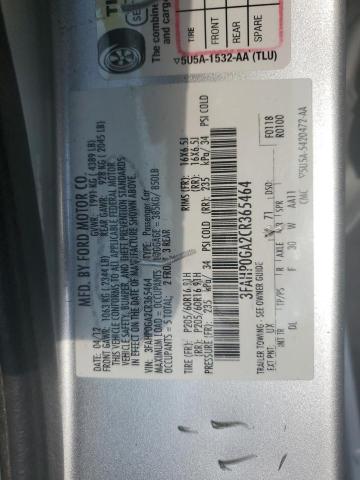 Photo 10 from auction – 2012 FORD FUSION S with VIN 3FAHP0GA2CR365464
